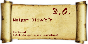 Weiger Olivér névjegykártya